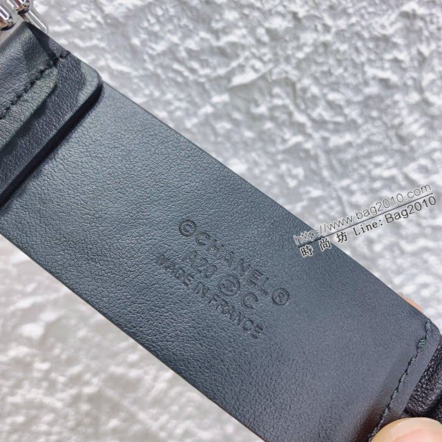 Chanel女士皮帶 香奈兒彈羊絨皮和羊皮搭鑽扣腰帶 香奈兒彈力腰帶  jjp2159